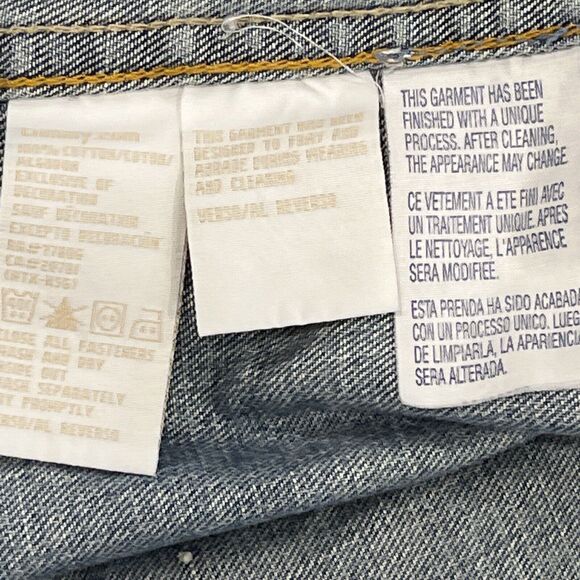 Tommy Hilfiger Womens Embroidered Y2K Jean Denim Jacket Distressed Sz L - Picture 13 of 14